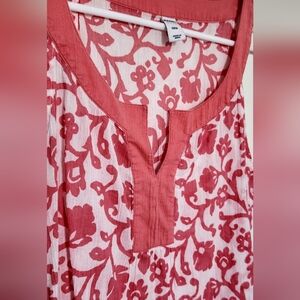 Coral Floral Sleeveless Top